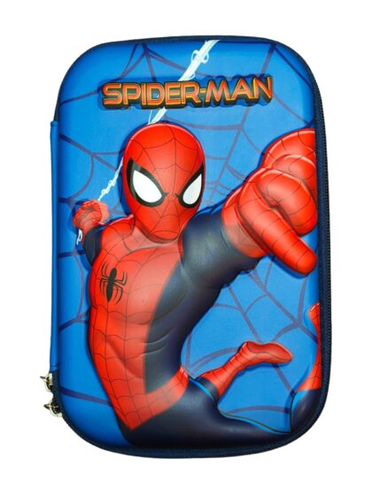 Spider-Man Hardtop Pencil Pouch for Kids | EVA Zipper Case | Cartoon Superhero Stationery Organizer for Boys | Blue